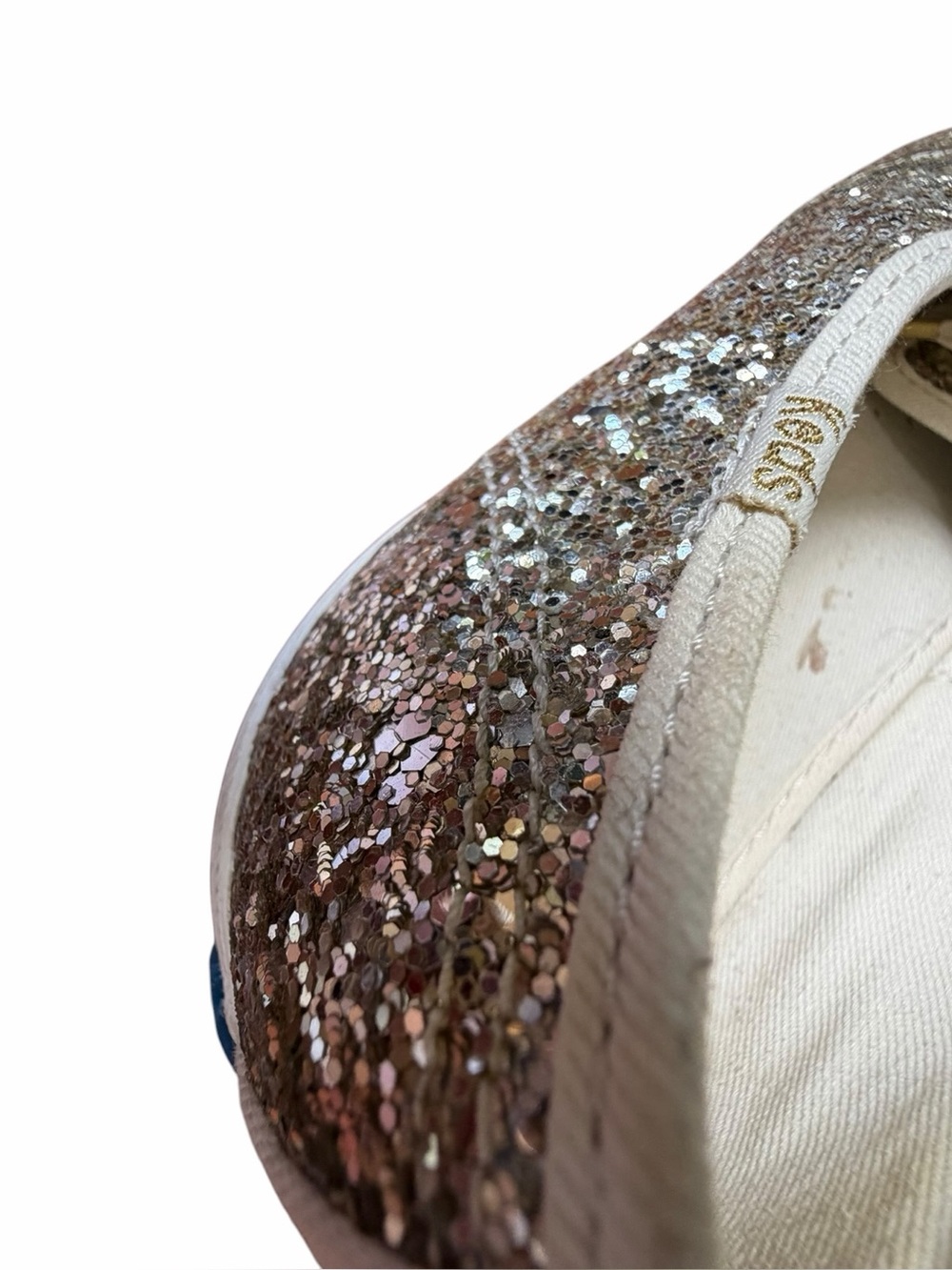 Kate Spade x Keds Champion Gold Glitter Sneakers Size 9.5 - Picture 5 of 8